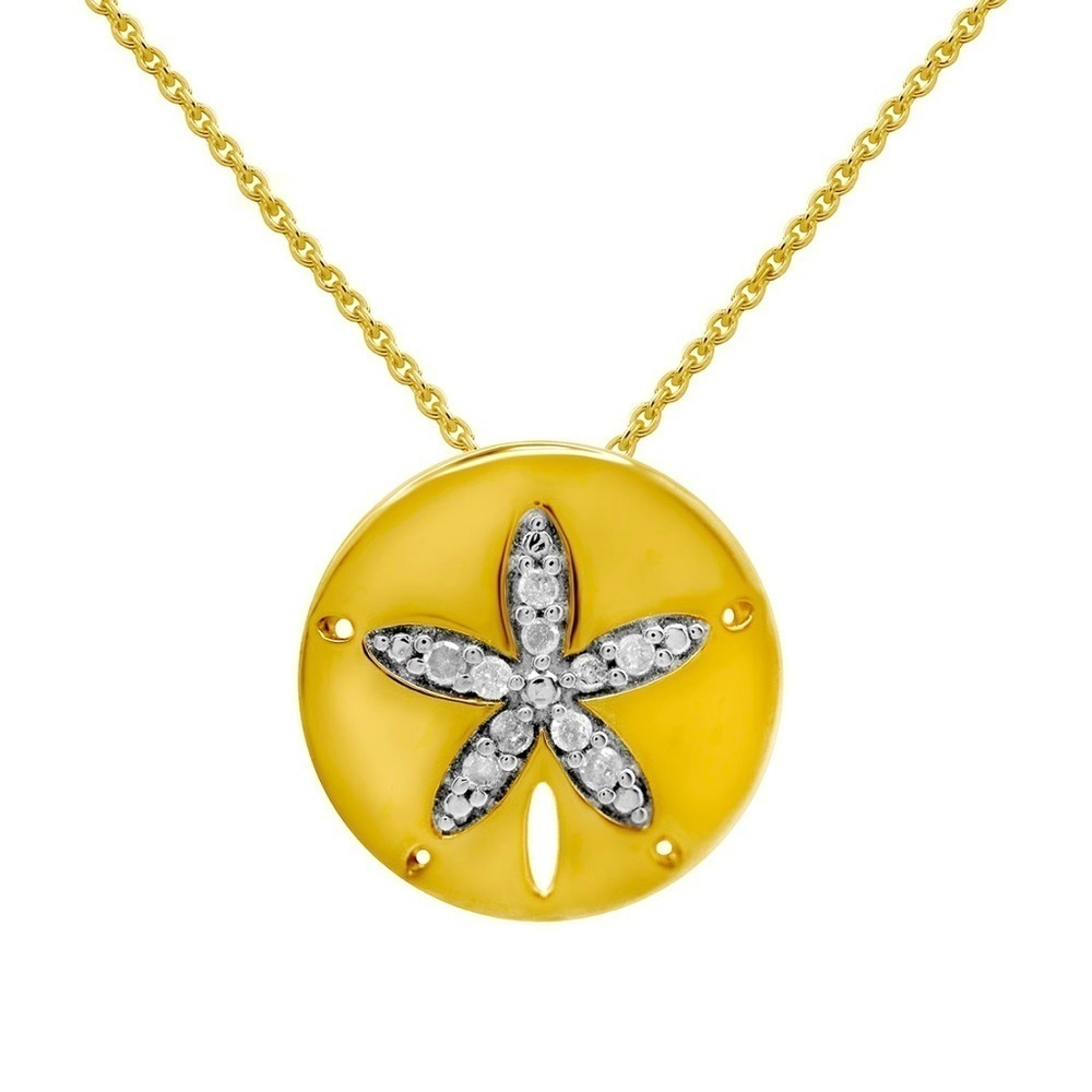 BEAUTIFUL DIAMOND SAND DOLLAR PENDANT NECKLACE|1/10 Carat Diamond Neckla…